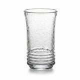 hand blown ribbed glass tumbler for water, cocktails, and everyday table setting