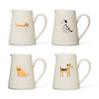 hand painted ceramic creamer with cat and dog design small milk pitcher 6 oz farmhouse kitchen accessory
