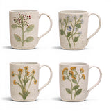 botanical ceramic mug 12 oz hand painted floral coffee mug speckled glaze