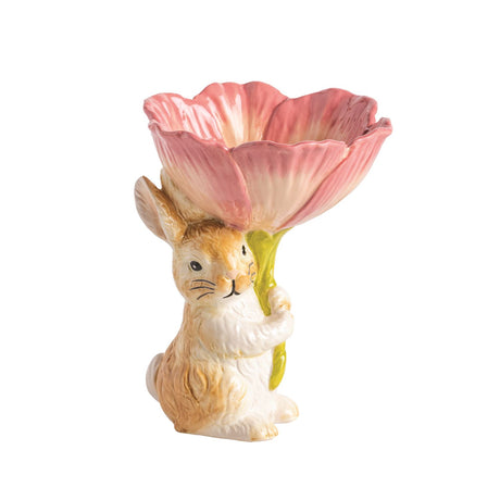 ceramic bunny flower candy bowl Easter spring decor