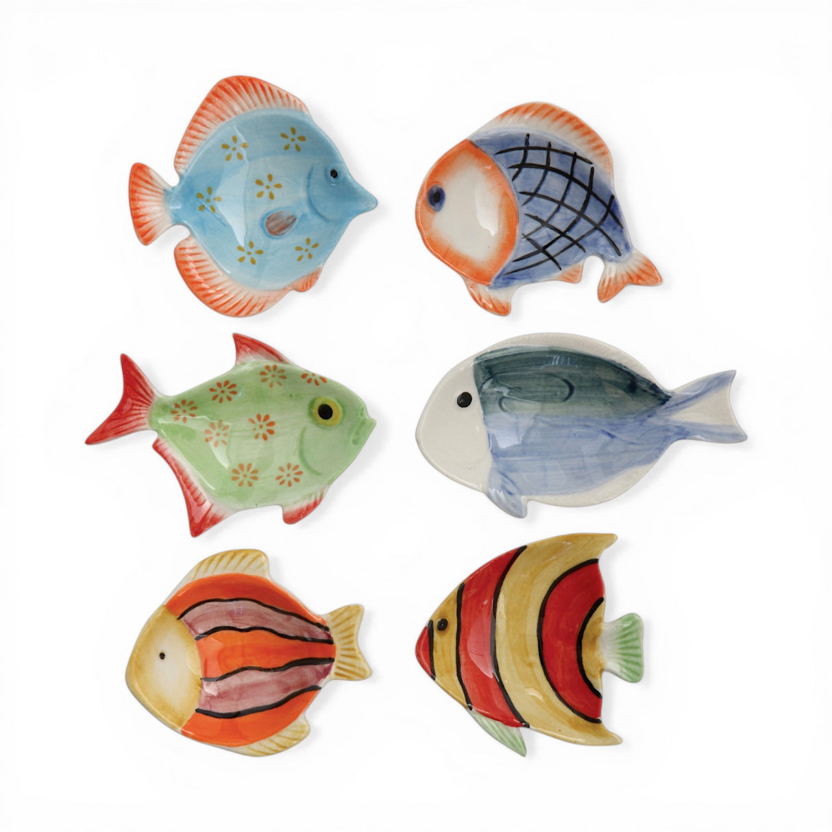 colorful ceramic fish trinket dish small decorative catchall coastal style dish