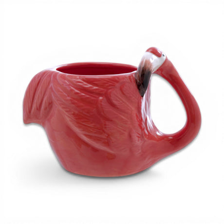 pink ceramic flamingo coffee mug 14 oz novelty tropical drinkware