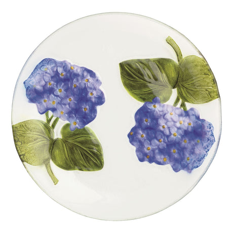 12 inch hand painted hydrangea glass serving plate floral table decor