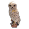 12-inch hand-painted stoneware owl vase with hollow top for stems