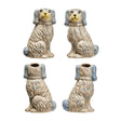 Hand-painted stoneware Staffordshire dog vase with crackle glaze