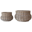 large hand woven rattan planter baskets set of 2 indoor plant holders