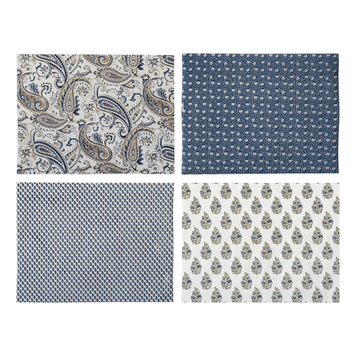 Handmade Blue Paisley Print Recycled Wrapping Paper Sheets – Rust & Cinder