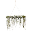 hanging faux cedar wreath measuring approximately 24 inches across.
