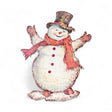 18 inch happy snowman metal dummy board with embossed details and kickstand