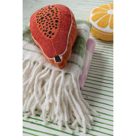 Beaded Papaya Accent Pillow