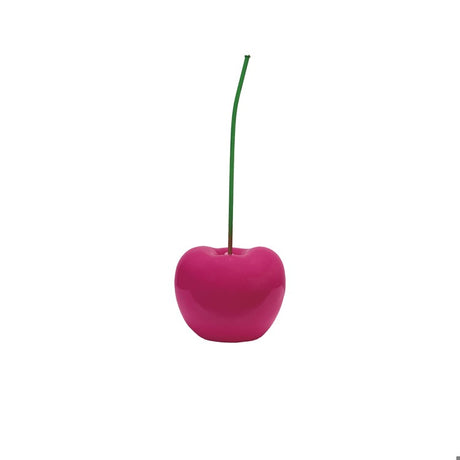 Pink Resin Cherry Accent with Green Stem