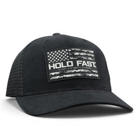black camo flag trucker hat snapback Hold Fast cap for men