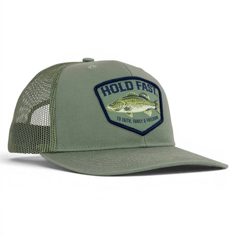 olive fishing trucker hat snapback Hold Fast outdoor cap for men