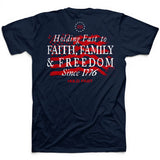 faith family freedom patriotic t shirt 1776 navy graphic tee