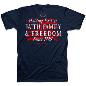 faith family freedom patriotic t shirt 1776 navy graphic tee
