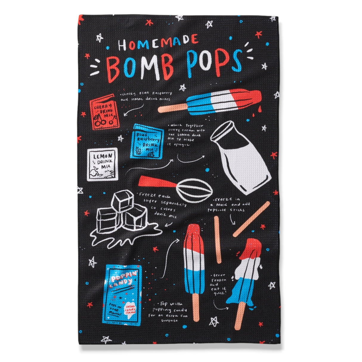 Homemade Bomb Pops Geometry Tea Towel