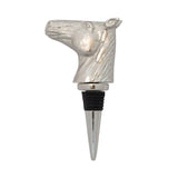 horse head metal wine bottle stopper by Creative Co-Op