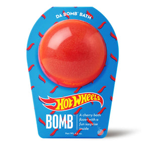 Hot Wheels Red Bomb bright red cherry bath fizzer by Da Bomb with a fun surprise inside