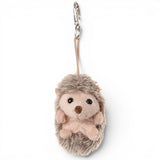 Bukowski Bears Hubert sitting hedgehog plush bag charm with soft fur and clip attachment
