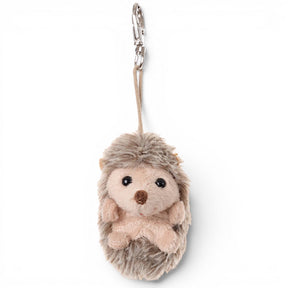 Bukowski Bears Hubert sitting hedgehog plush bag charm with soft fur and clip attachment
