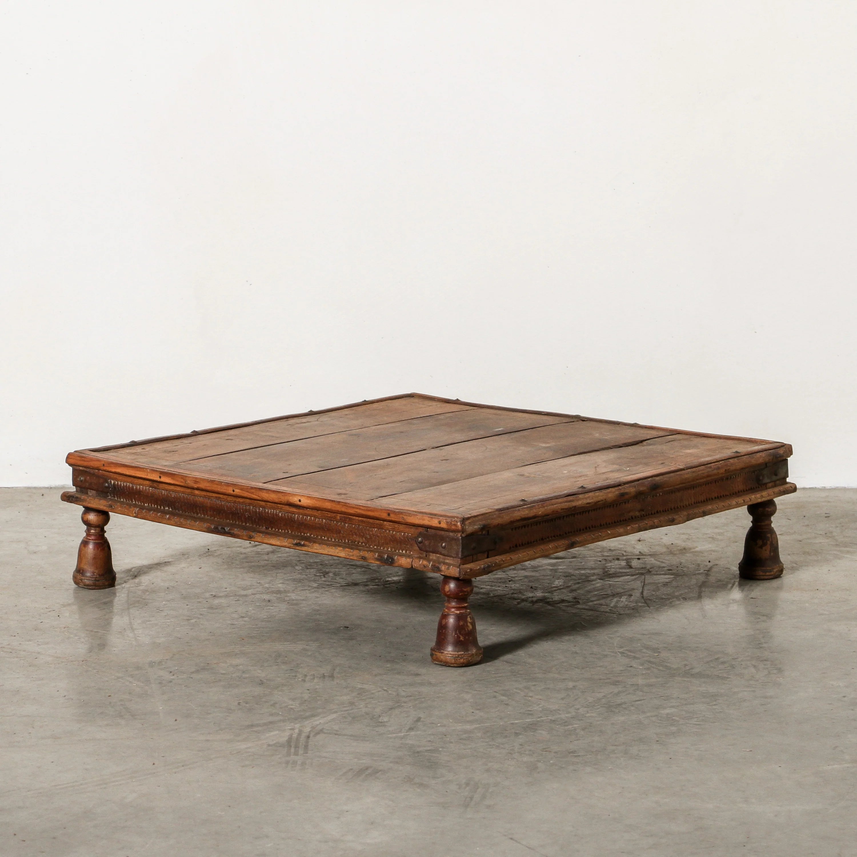 Vintage Wood Indian Bajot Pedestal Table - Thumbnail 2