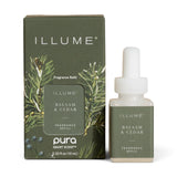 Illume Balsam & Cedar Pura fragrance refill with cinnamon, eucalyptus, cedarwood, oak moss and creamy balsam