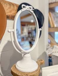 White Bow Metal Vanity Mirror