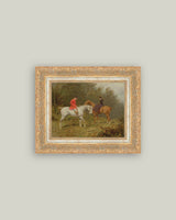 Framed Equestrian Horse Riding Scene Wall Art