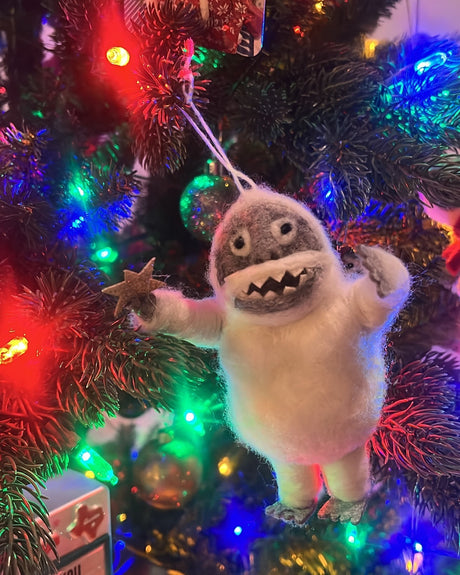 Wool Felt Abominable Snowman Ornament