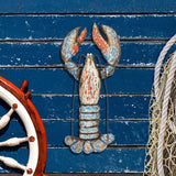 Distressed Coastal Lobster Wall Accent