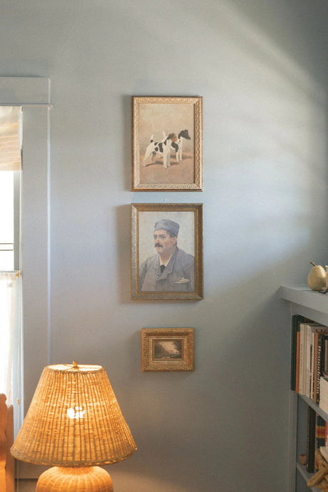Framed Two Fox Terrier Dogs Artwork
