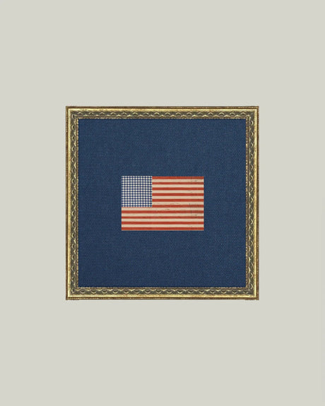 Framed Gingham American Flag Wall Art