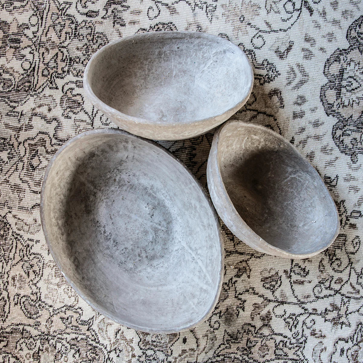 White Paper Mache Bowls