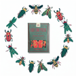 hand printed insect paper garland beetle and bee by East End Press