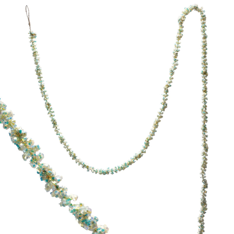 72 inch iridescent foam garland in multi colors with glitter finish