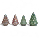 Embossed mercury glass Christmas tree with iridescent finish