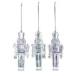 Three iridescent nutcracker ornaments