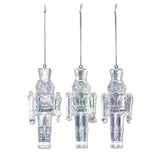 Three iridescent nutcracker ornaments