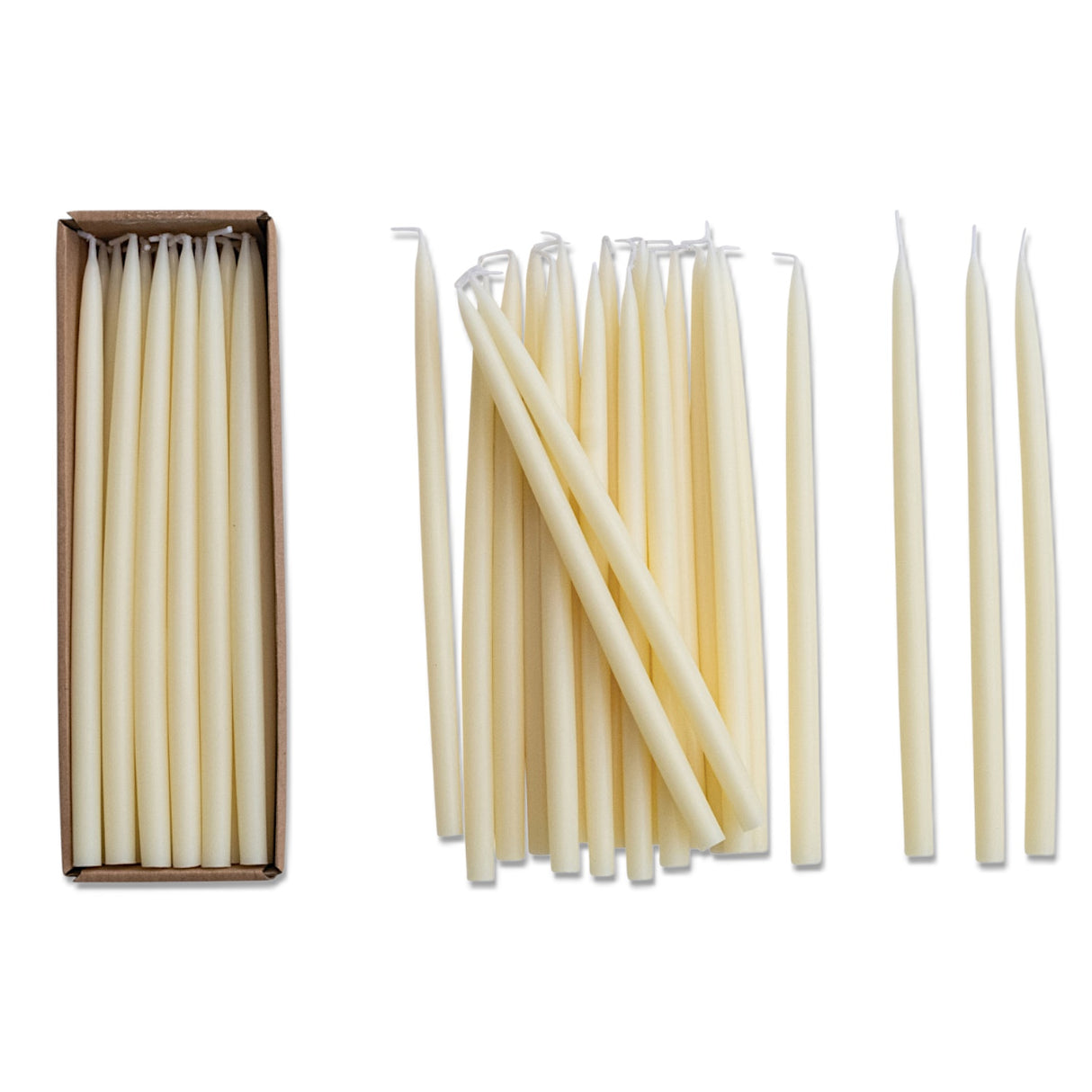 10 inch ivory thin taper candles set of 24 unscented slim dinner candles