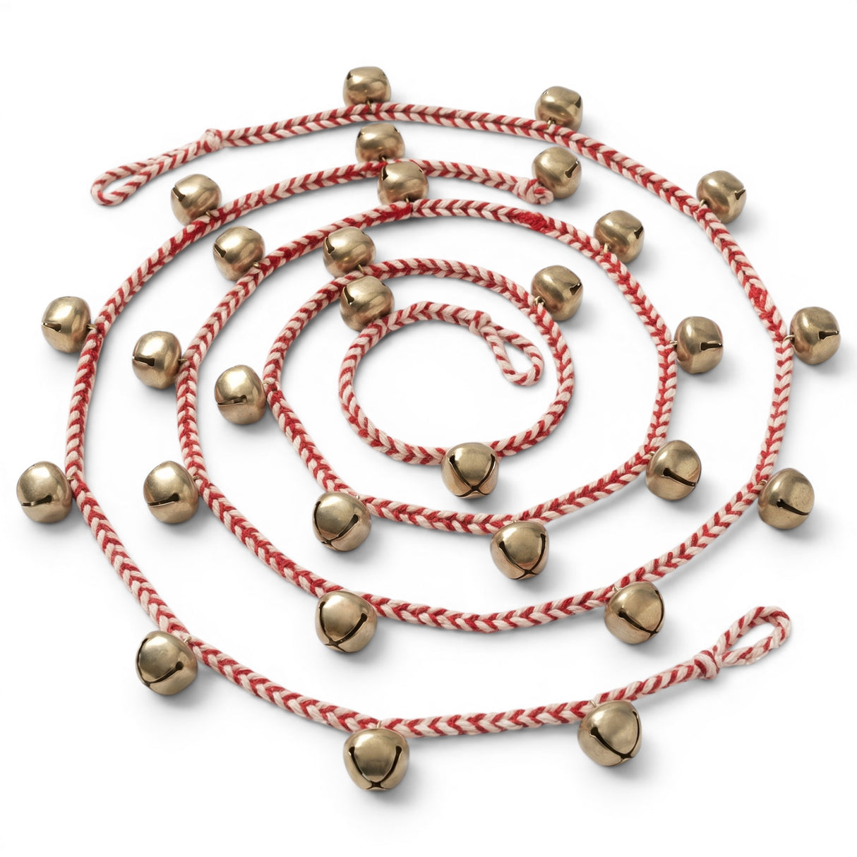 Red and white jingle bell garland Christmas mantel decor holiday tree garland rustic farmhouse Christmas decorations