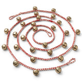 Red and white jingle bell garland Christmas mantel decor holiday tree garland rustic farmhouse Christmas decorations