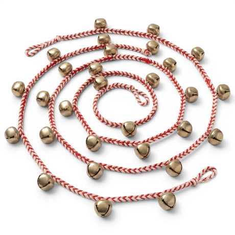 Red and white jingle bell garland Christmas mantel decor holiday tree garland rustic farmhouse Christmas decorations