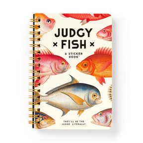 Judgy Fish Sticker Book with 60+ vintage-inspired stickers featuring snarky fish illustrations