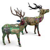 Kantha Patchwork Reindeer Figurine
