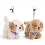 Bukowski Bears Kharma and Buddylina plush dog bag charms with blue gingham bandanas and clip attachment