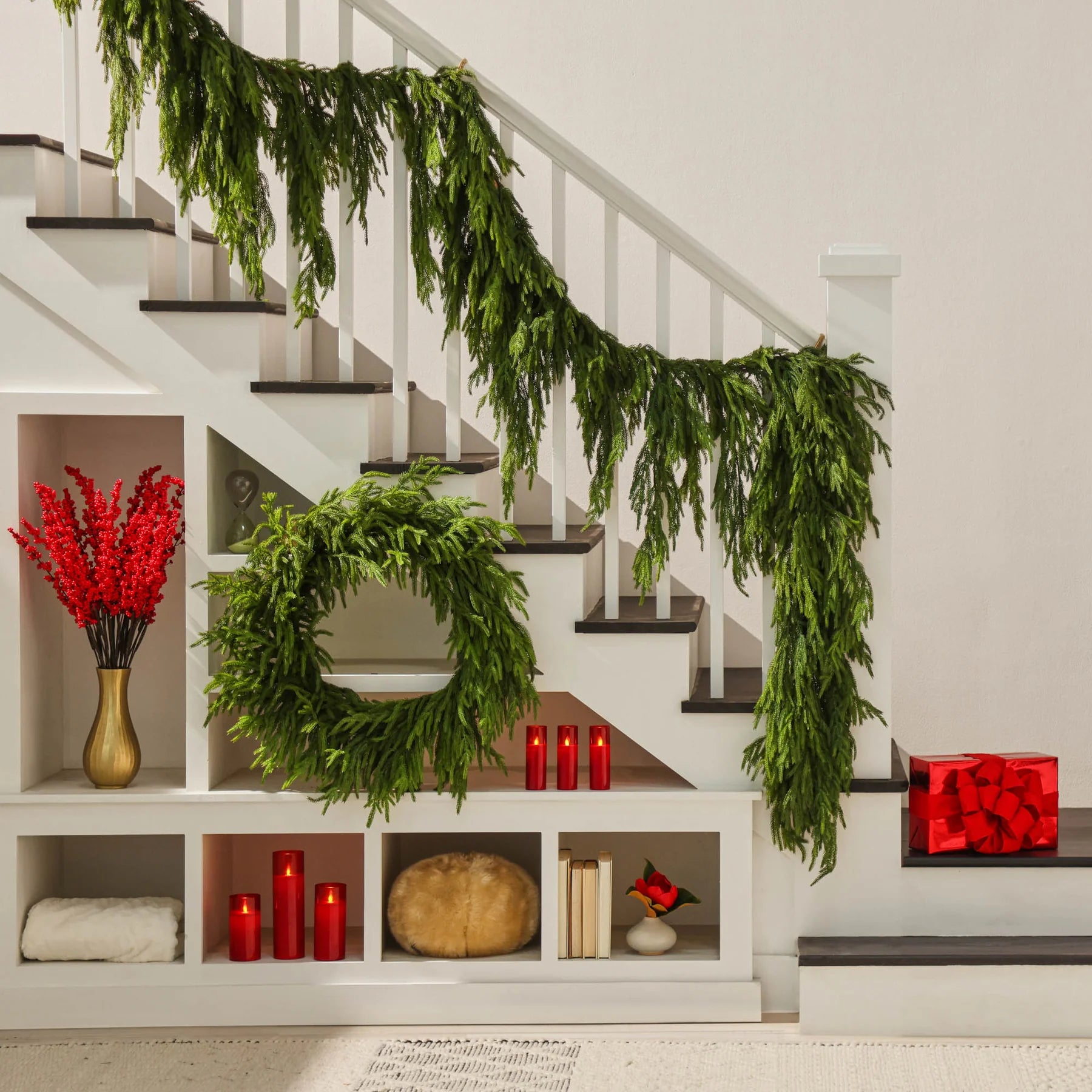 Rust and Cinder Norfolk Pine Christmas Wreath - Thumbnail 4