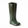 green ceramic boot vase tall garden style decor unique farmhouse accent