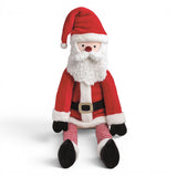 42-inch large Santa Claus plush with striped legs, soft white beard, and classic red Christmas suit
