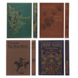 large vintage book style notebooks canvas bound journal distressed cover lined pages assorted designs