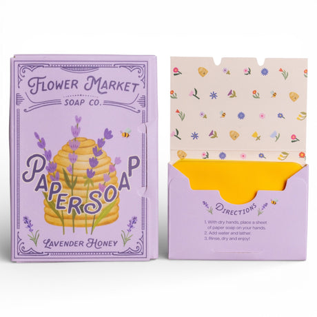 lavender honey scented paper soap sheets travel hand wash booklet